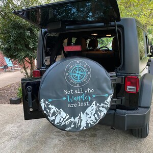Not All Who Wander are Lost Arrow Art Spare Tire Cover fits SUV Camper RV Accessories White Ink 33 in Not All Who Wander are Lost Arrow Art Spare Tire Cover fits SUV Camper RV Accessories White Ink 33 in