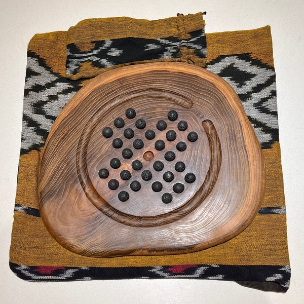 Gioco Mancala Hus Bao In Legno Pieghevole 35 Cm – Gioco Dei Fagioli Con Pietre Preziose