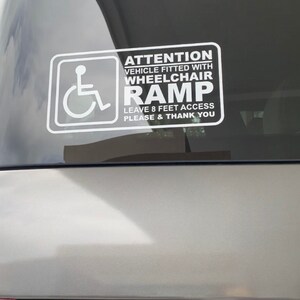 Handicap Wheelchair Ramp Access Decal Disabled Car Decal Handicap Car ...