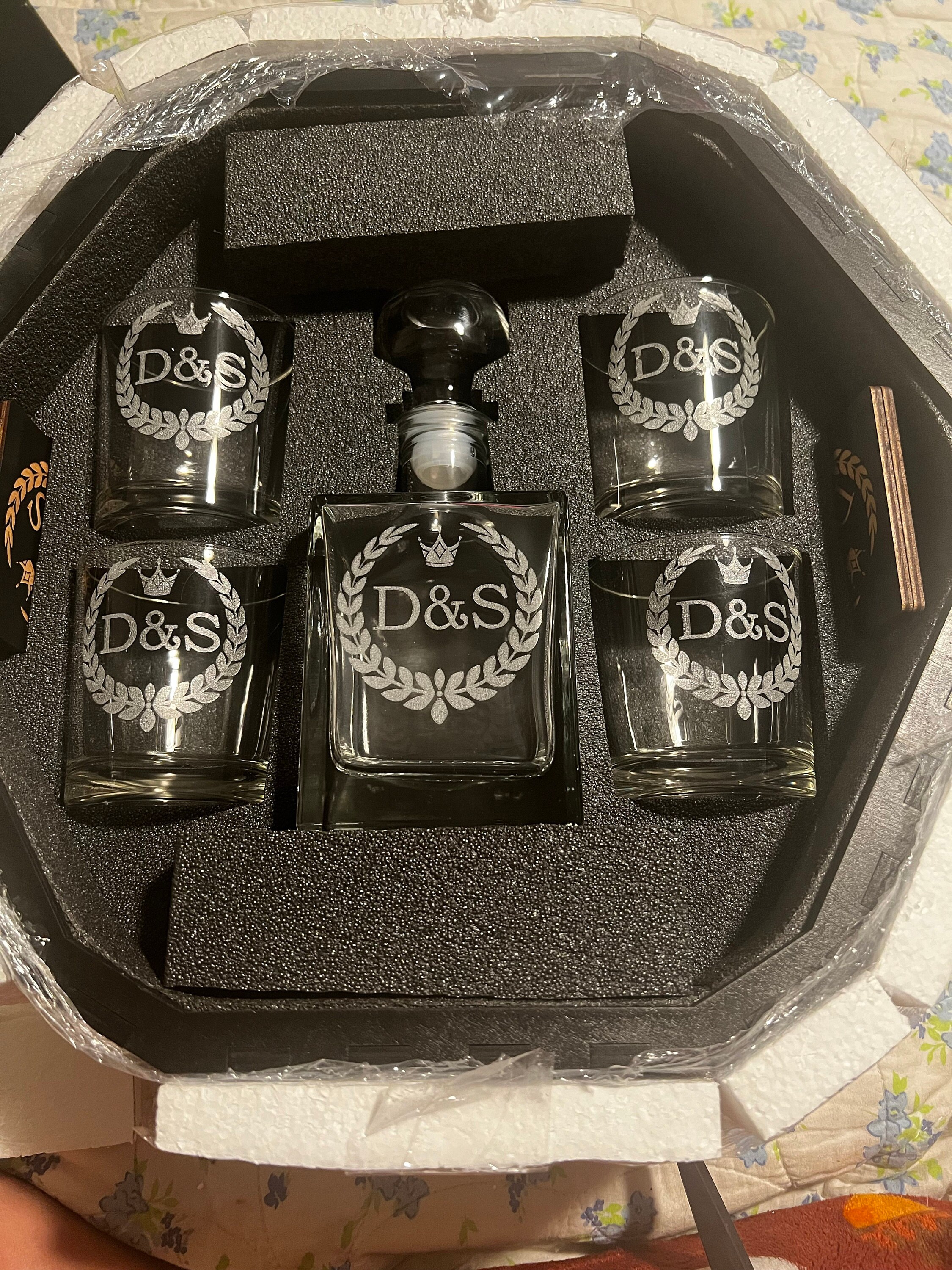Personalized Glasses, Whiskey Decanter Set, Christmas Gift, Whiskey Stones, Bourbon Decanter Set, Whiskey Glasses, Fathers Gift, Gift fo Him