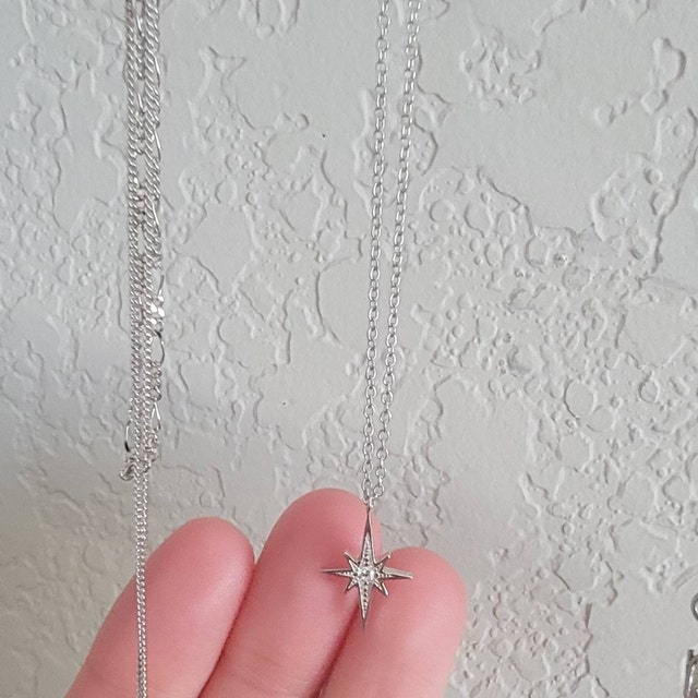 Pole Star Silver Necklace, Necklace With Brilliant North