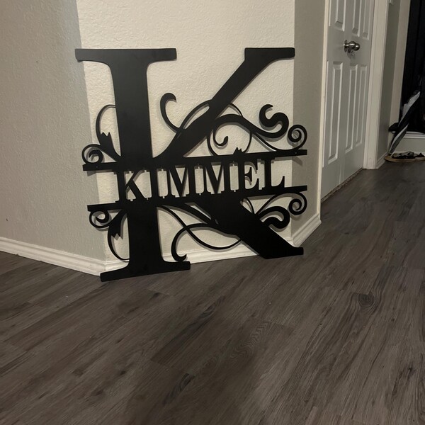Personalized Metal Last Name Sign | Monogram Wall Decor - Etsy