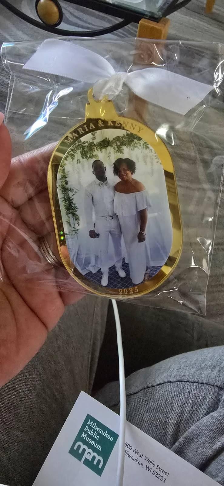 Photo Ornament | First Christmas Married   Ornament | Personalized, Christmas, Gift, Married, Couple, Engagement, Christmas tree