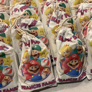 7 Super Mario Brothers Favor Bags Birthday Party Bags Mario | Etsy