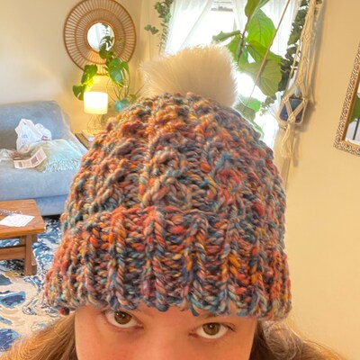 Knitting Pattern Spinnaker Beanie Cable Knit Hat Pattern Easy Super