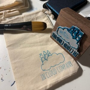 Custom Stamp Using Your Logo, Artwork or Text File, Handmade Custom Rubber  Stamp Mounted on a Walnut Wood Block With a Handle 