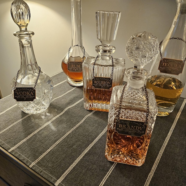 Copper Colored Liquor Decanter Tags - Set of 8 Labels for Alcohol ...