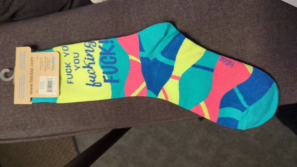 F**k You You F..king F**k Ladies&#39; Crew Socks |  Inappropriate Swear Word Socks | Funny Curse Words Socks | Profanity Socks |