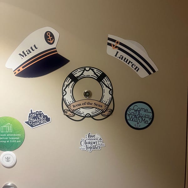 Personalized Cruise Door Magnet Nautical Captain Hat or Sailor Hat ...