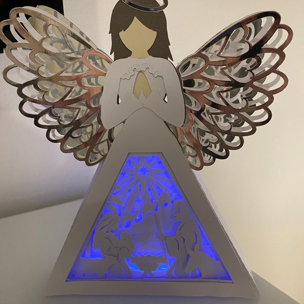 Angel Nativity Shadow Box Svg, Angel Shadow Box Svg, 3d Lantern Svg ...