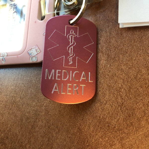 Medical Alert Custom Engraved Medic ID Military Dog Tag Emergency ...