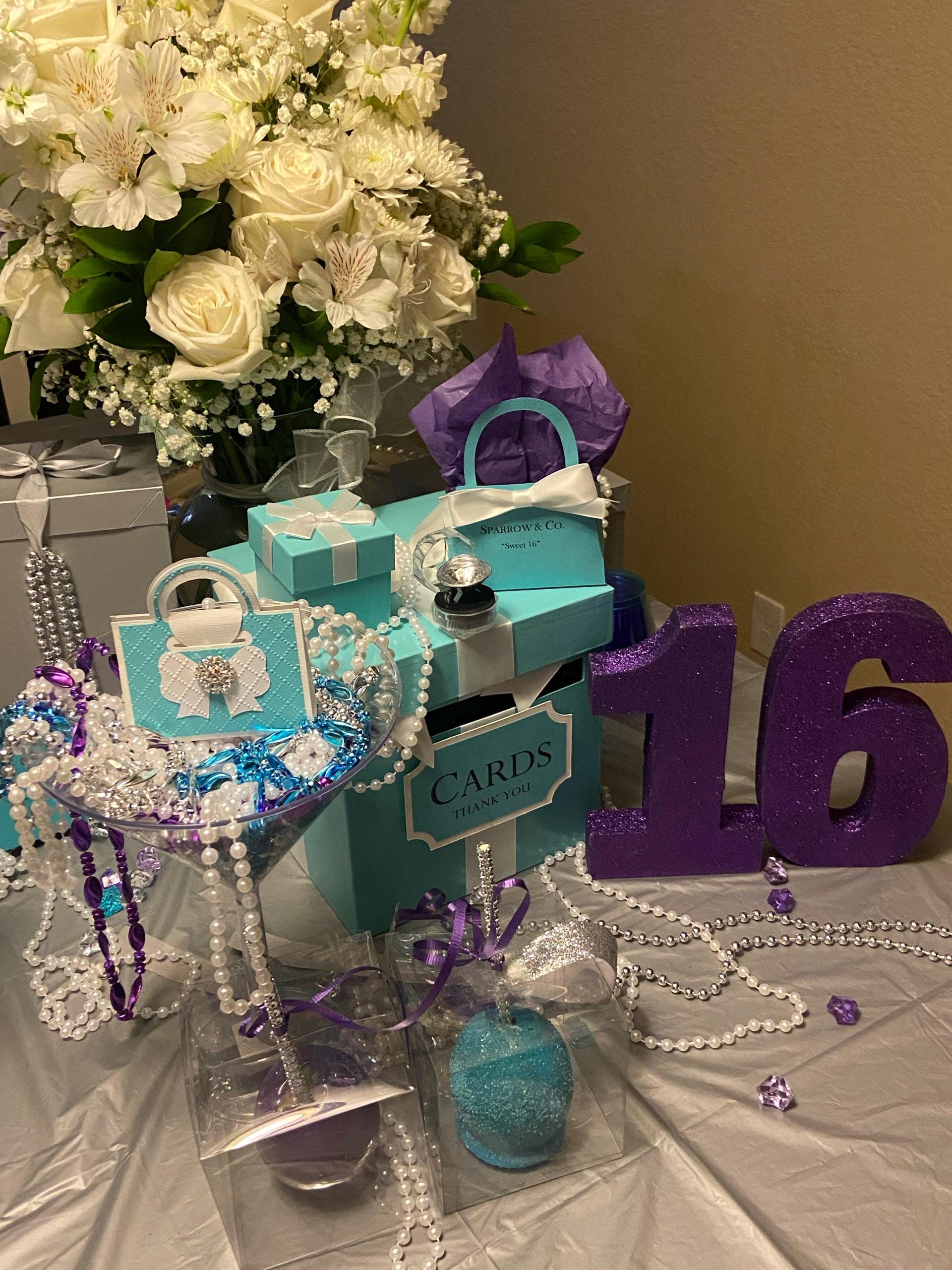 Personalisierte Mini-Geldbörse, Rotkehlchen-Ei-Farbe mit weißer Schleife. Babypartys, Brautpartys, Verlobungen, Sweet 16, Hochzeitssüßigkeiten, 10er-Set