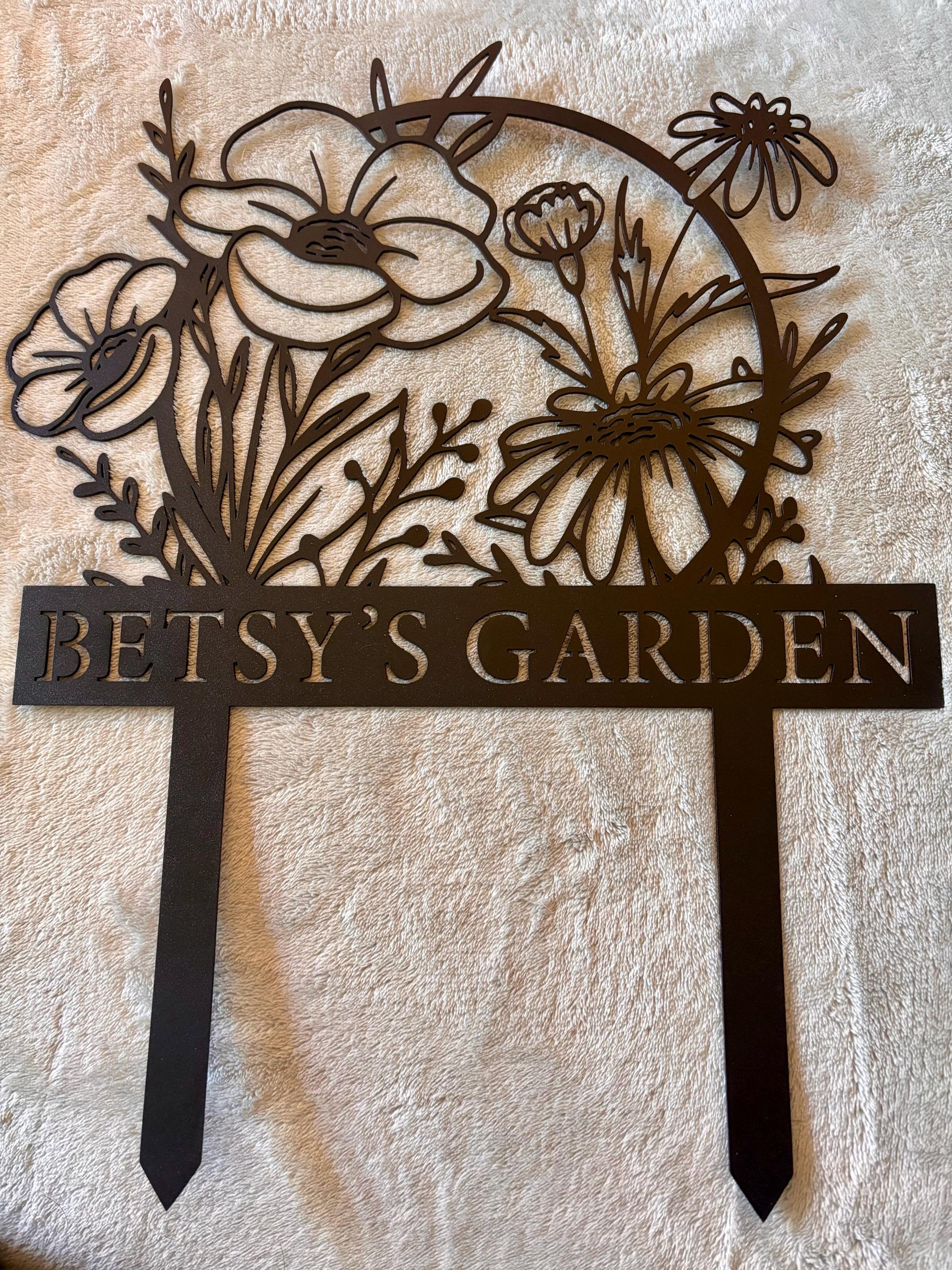 Custom Metal Garden Stake, Garden Marker, Every Garden Metal Stake, Personalized Gift, Gardener Name Sign, Mom Garden Sign, Outdoor Yard Art