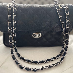 Classic Style Genuine Leather Shoulder Bag, Capitone Elegant Handbag ...