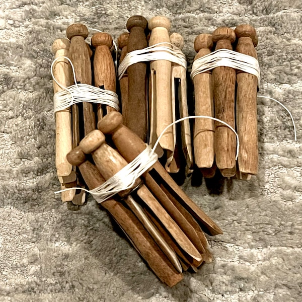 Vintage Wooden Clothespin Bundle (7)...old. Laundry. Wood. Line. Drying ...