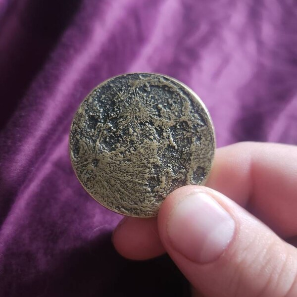 Worry Coin The Sun and Moon Worry Coin - Aztec Sun Stone Calendar and Moon - Etsy