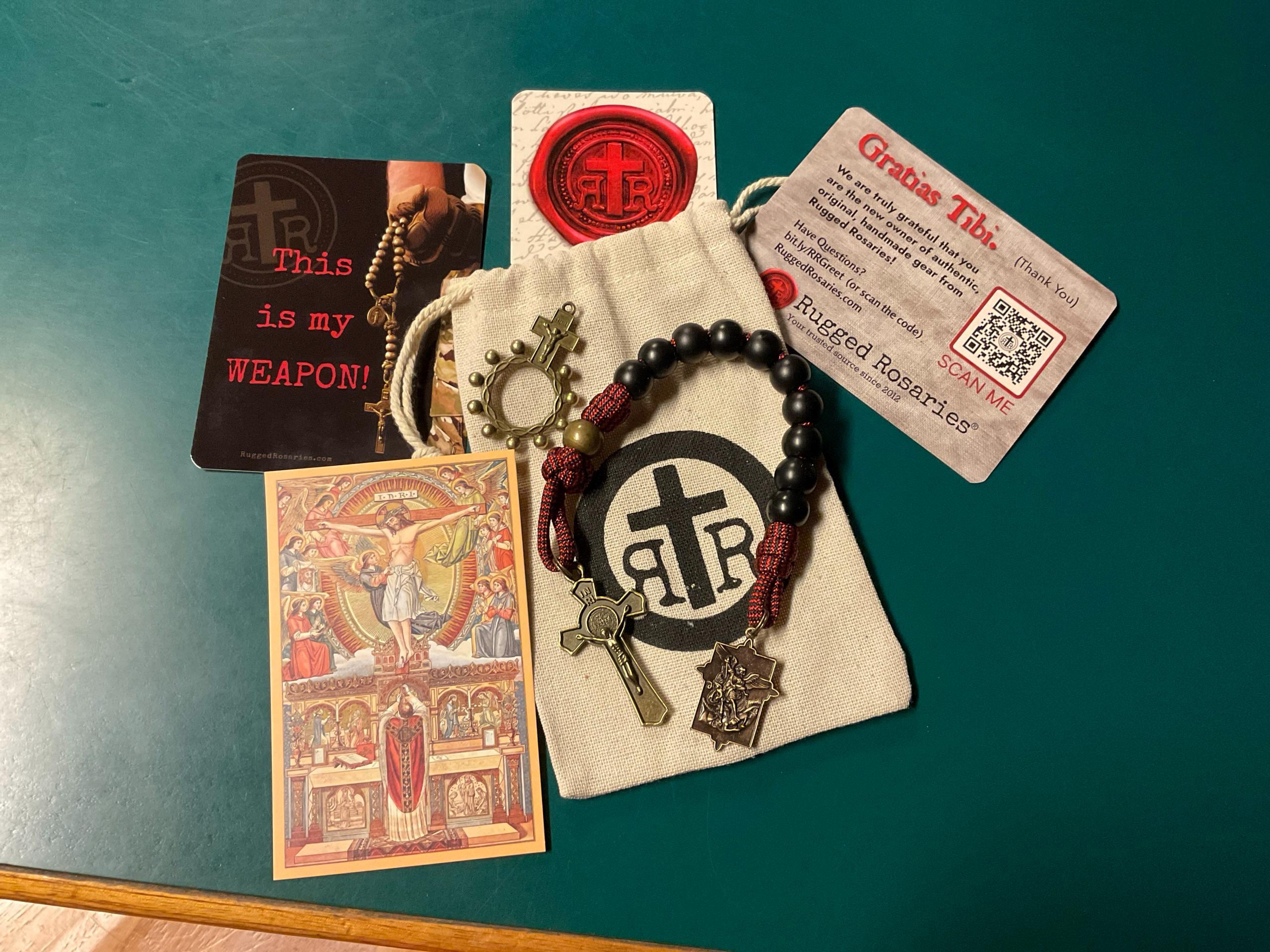 Rugged Rosaries® Saint Michael Pocket Catholic Rosary - Paracord Rosary