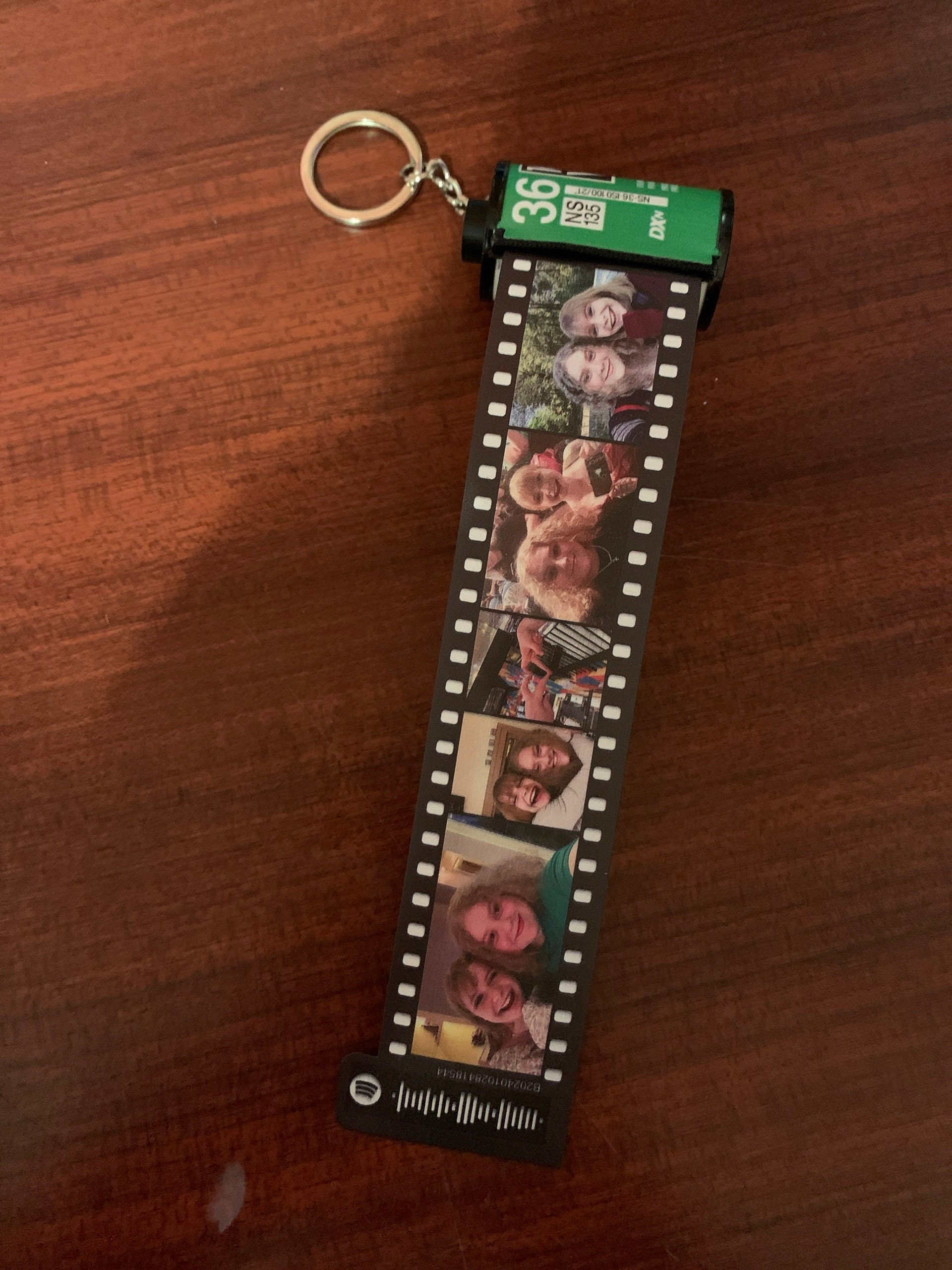 Customizable Film Photo Keychain with Music Code ,Personalize with 5-15 Photos,Camera Roll Gift,Gift for Boyfriend, Family , Memory Gift