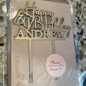 Happy 80th Birthday Cake Topper, Custom Cake Topper for Birthday With ...