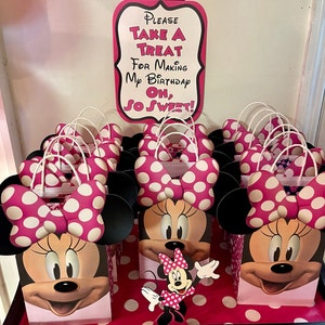 Minnie Mouse Birthday Take A Treat Sign Hot PINK or RED Party - Etsy