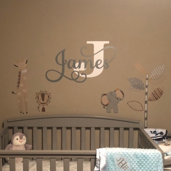 Name Wall Decal Teen Boys Room Decor Baby Boy Nursery Name Decal ...