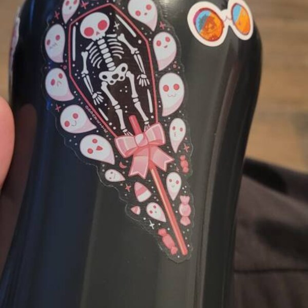 Pink Skeleton Lolly Sticker – Waterproof Vinyl, Spooky Ghosts - Etsy