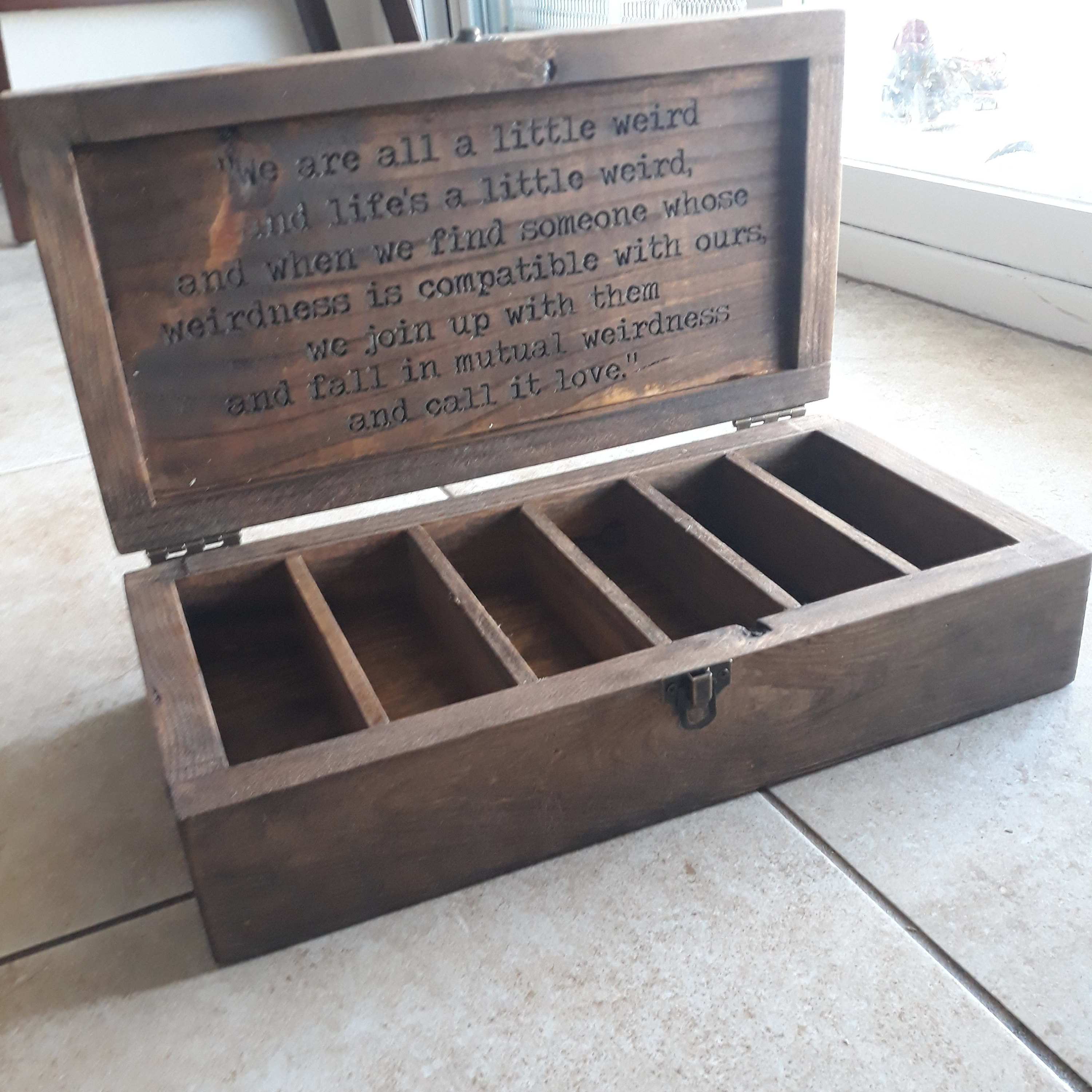 Pocket Knife Storage Case Divided Wooden Box with 6 Sections Etsy