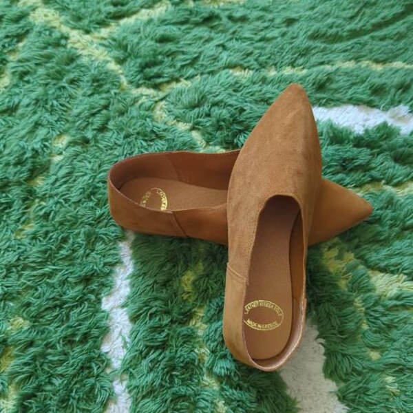 slip on leather mules womens