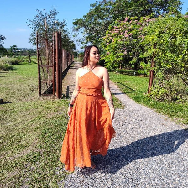 Audrey - A-Line Cinderblock Motif Dress