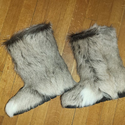 Genuine High Fur Winter Boots,mukluks, Snow Furry Yeti Boots, Light ...