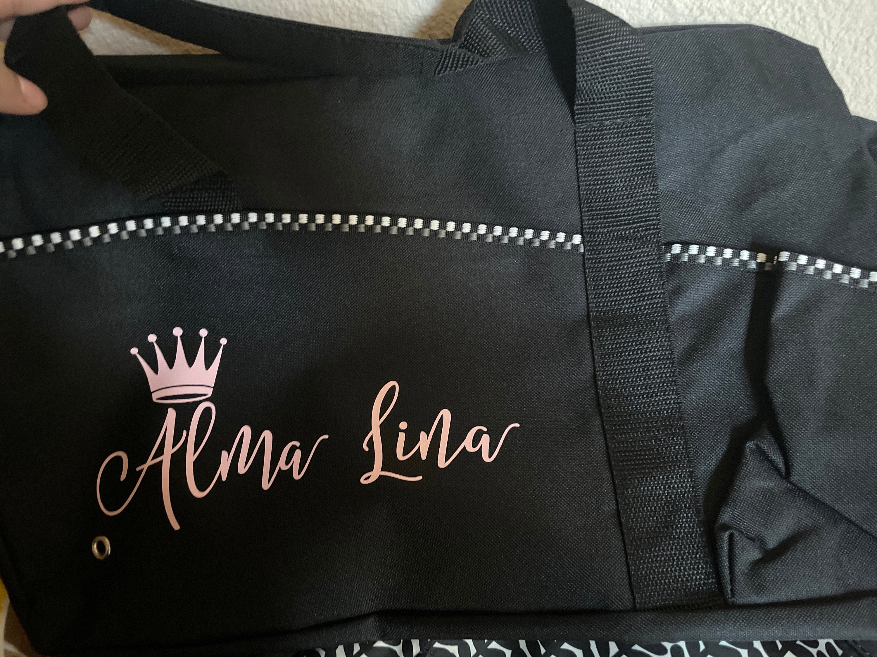 Personalized Dance Bag, Dance Bag, Custom Duffle Bag, Gray Duffle Bag, Black Duffle Bag, Dancer Gift, Sports Bag, Dancer Coach Gift