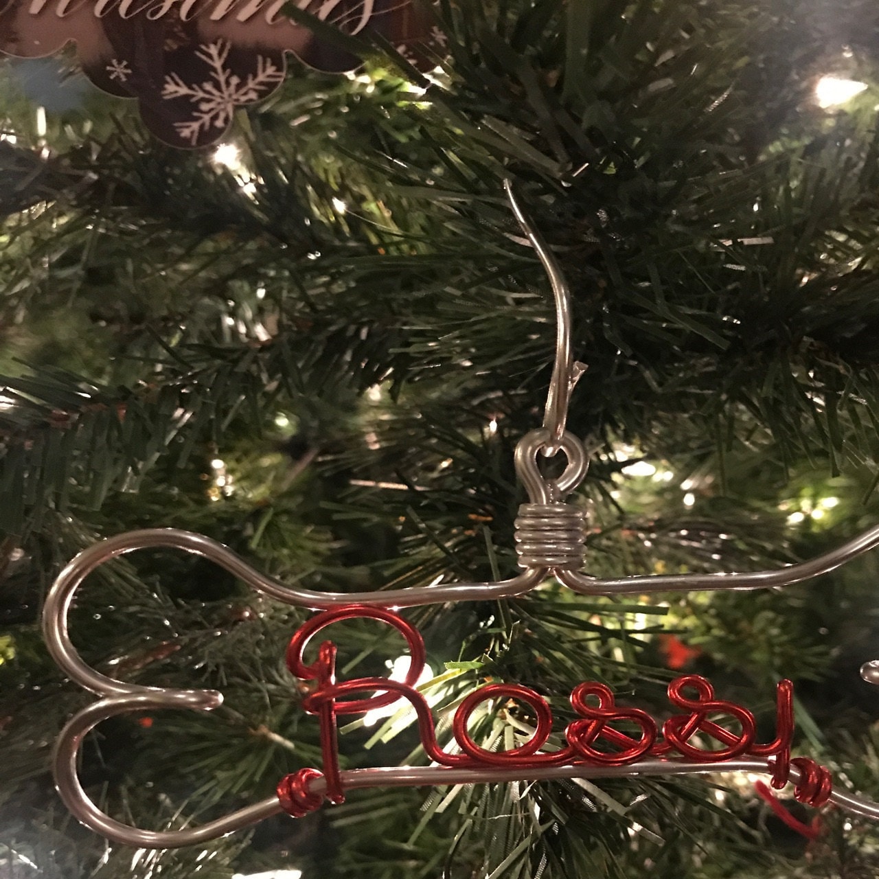 Personalized Pet Ornament - Handcrafted Wire Dog Bone with Pet&#39;s Name - Dog Christmas Gift, Unique Dog Ornament, Hand Shaped Wire Decor