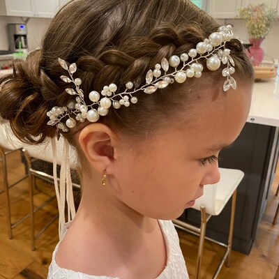 Flower Girl Headpiece Silver Princess Wedding Headband baby Girls ...