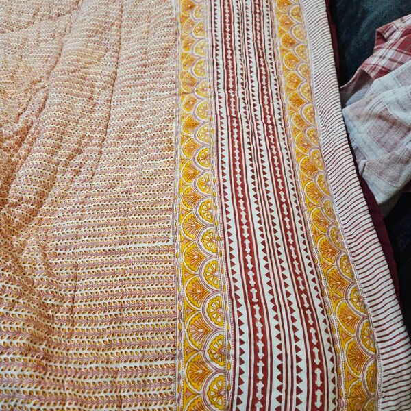 Beige block print curtains indian block print curtains cotton voile