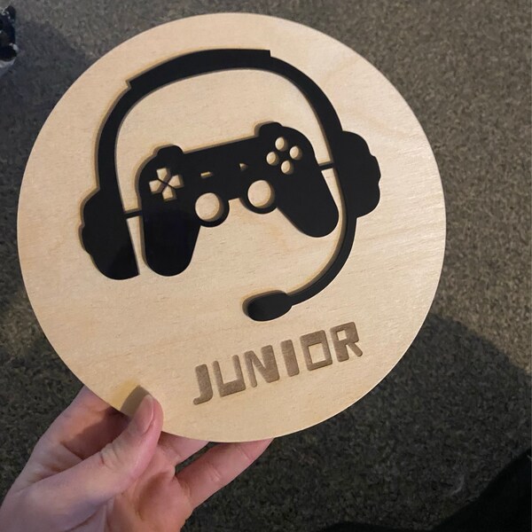 Personalised Gamer Bedroom Door Sign: Acrylic on Birch Plaque - Etsy