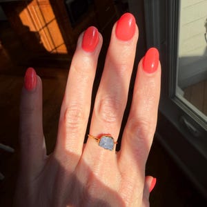 Customer photo from KrystalKathleen, Raw Iolite Ring, Violet Indigo Raw Gemstone Gold Ring