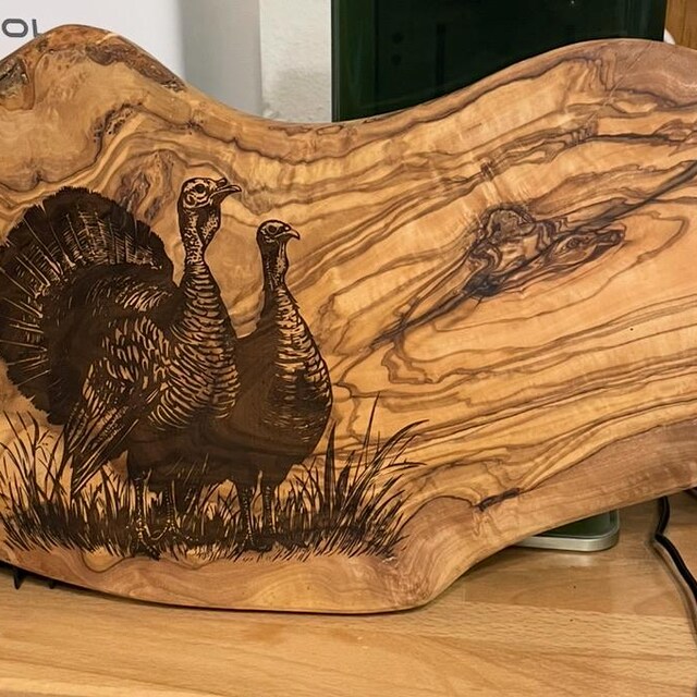 Laser Engrave File, Turkey Couple SVG, Lightburn Glowforge Wood