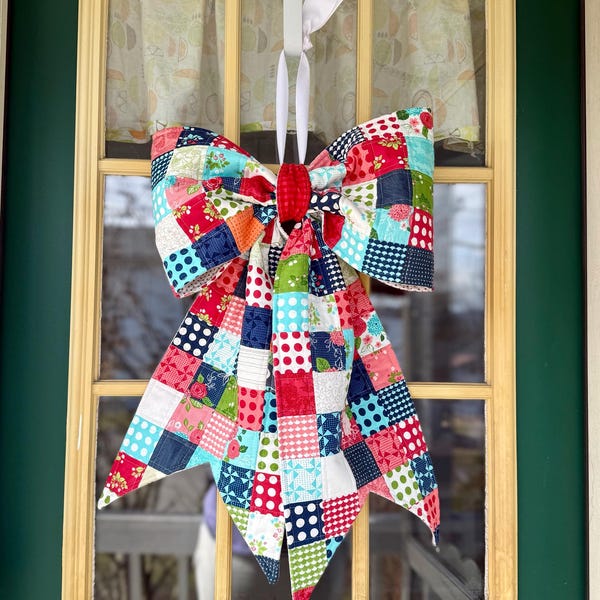 Patchwork Bow Pattern Patchwork Quilted Bow Sewing Pattern PDF • Confident Beginner • Scrap ...