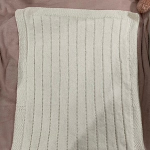 PDF Knitting Pattern Easy Baby Blanket Reversible Design Aran Yarn ...