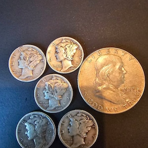 90% Silver Coins 1 Face Value - Mixed Coins Average Circulated ...