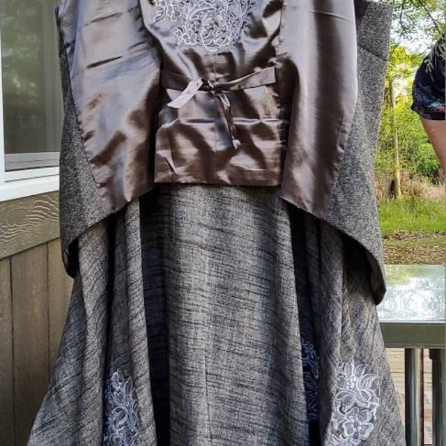 Long Linen Skirt, Grey Linen Maxi Skirt With Pockets, A Line
