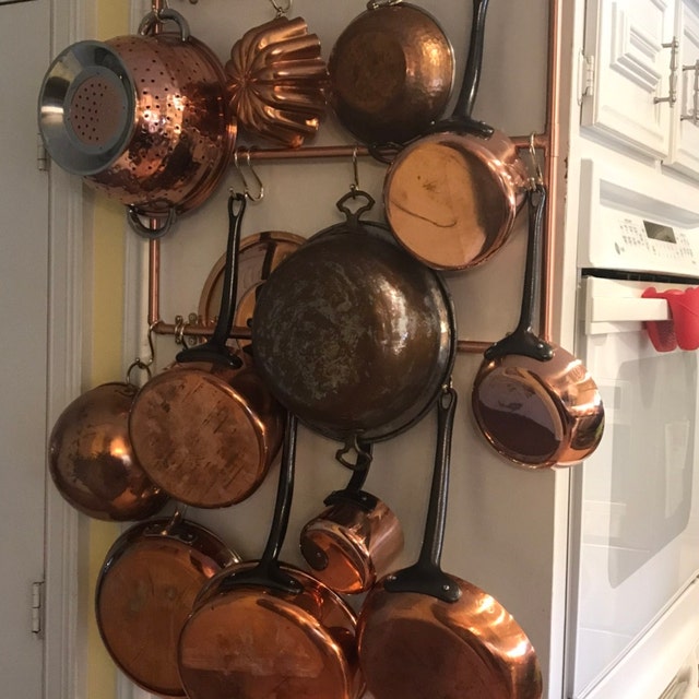 Padella Rame Rothley Appendiabiti Da Appendere Per Pentole: 60 Cm, In Acciaio Inox, Per Pentole E Padelle, Montaggio A Parete, Per Cucina E Cucina, Con Ganci (rame Anticato Ganci Per Appendere Piante - 7