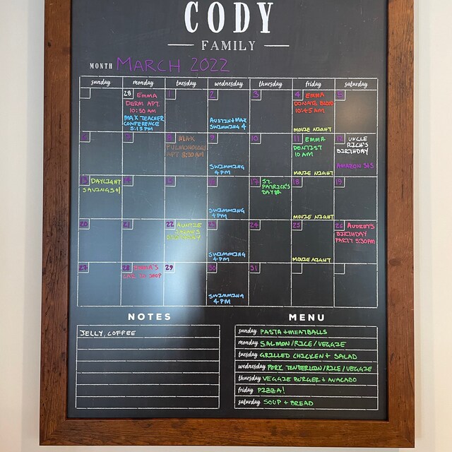2023 Personalized Dry Erase Framed Monthly Calendar Medium Whiteboard  Calendar for Office Personalized Housewarming Gift 18100 - Etsy