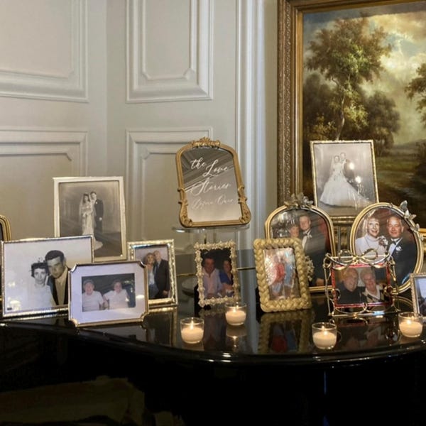 Gold Mirror Wedding Seating Chart + Wedding Signage + Wedding Decor