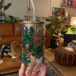 Monstera Leaves Libbey Glass Can Wrap - Boho SVG - Digital Download SVG ...