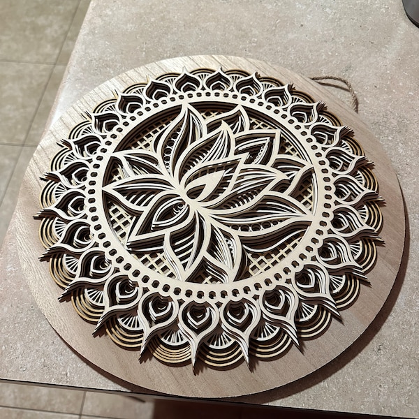 Multilayer Laser Cut DXF - MANDALA LOTUS - Mandala Svg Files for Cricut ...