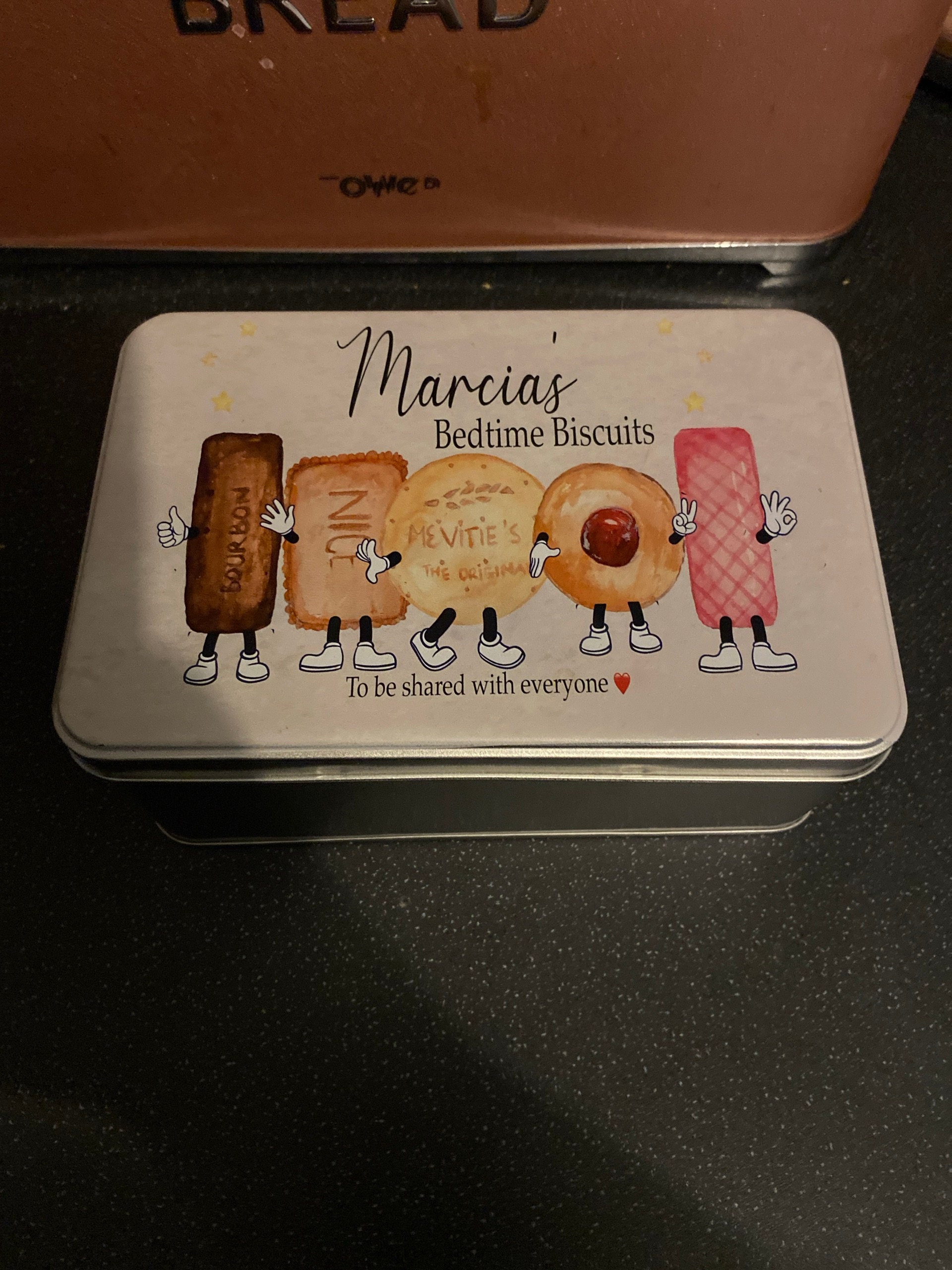 Personalised biscuit tin, biscuits, cookies, girlfriend, gift for her, him, Mother's Day, Father's Day, Mum, Dad, Grandparent, Grandma, Gran