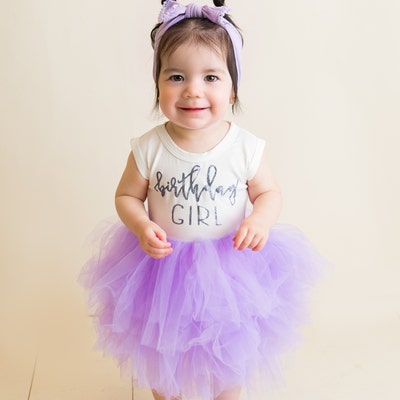 Girls Birthday Dress Purple Lavender and Silver Birthday Outfit 1st 2nd ...