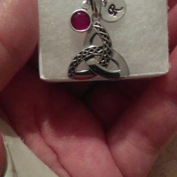 Women's Sterling Silver Celtic Knot Ring With Personalized Birthstone CZ - Customizable, Size 6.75, Gift Box Included
