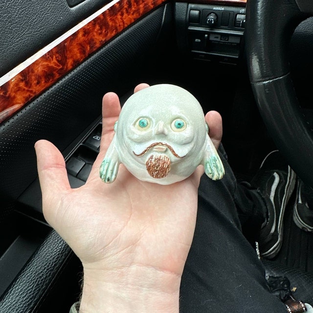 陶器のカエルの置物、陶器の彫刻アート、人間の顔、かわいい 陶器のカエルの置物、陶器の彫刻アート、人間の顔、かわいい
